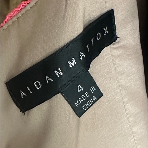 Aidan Mattox Beaded Fitted Ruched Cocktail Dress Pink lace Sleeveless Size 4 NWT - Picture 7 of 7